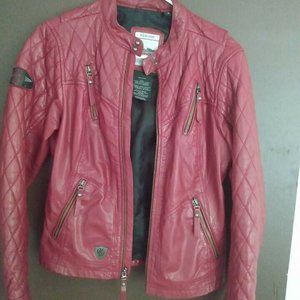 Harley Davidson Red Leather Padded Riding Jacket
